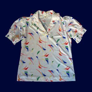 Vintage 1970s Primary Color Blouse
